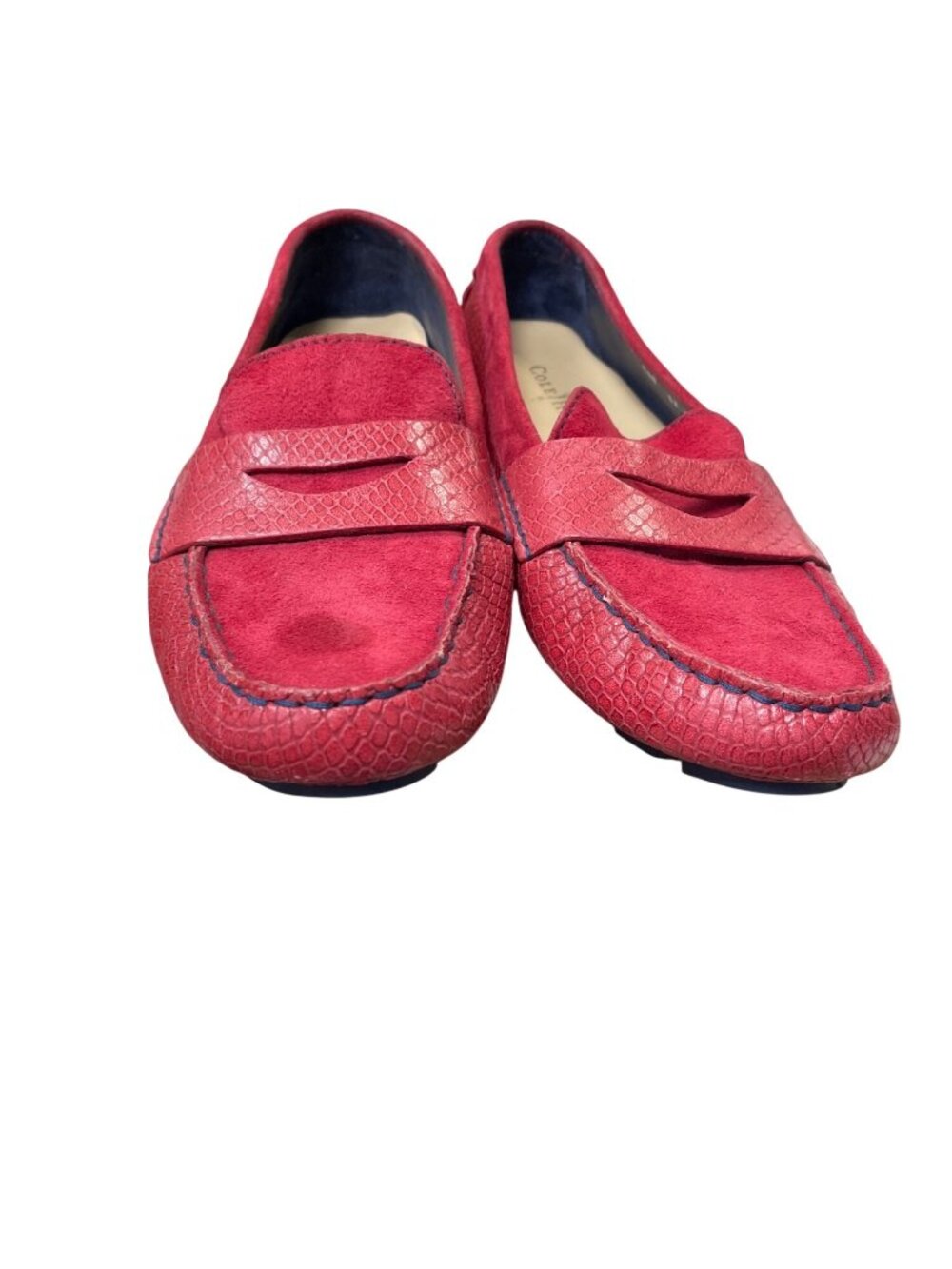 Cole Haan womens red suede leather slip preppy dress loafers sz 8.5B SKU 10-908 - Picture 12 of 16